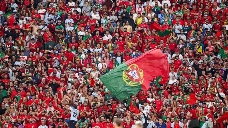 Portugal football fans with flag